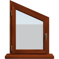 Деревянное окно – трапеция из лиственницы Модель 118 Тик